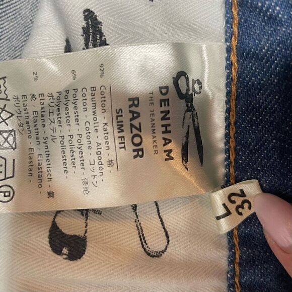 Denham Razor Slim Jeans Selvedge Mens Size W31 L32 Blue Denim Stretch - Picture 9 of 12